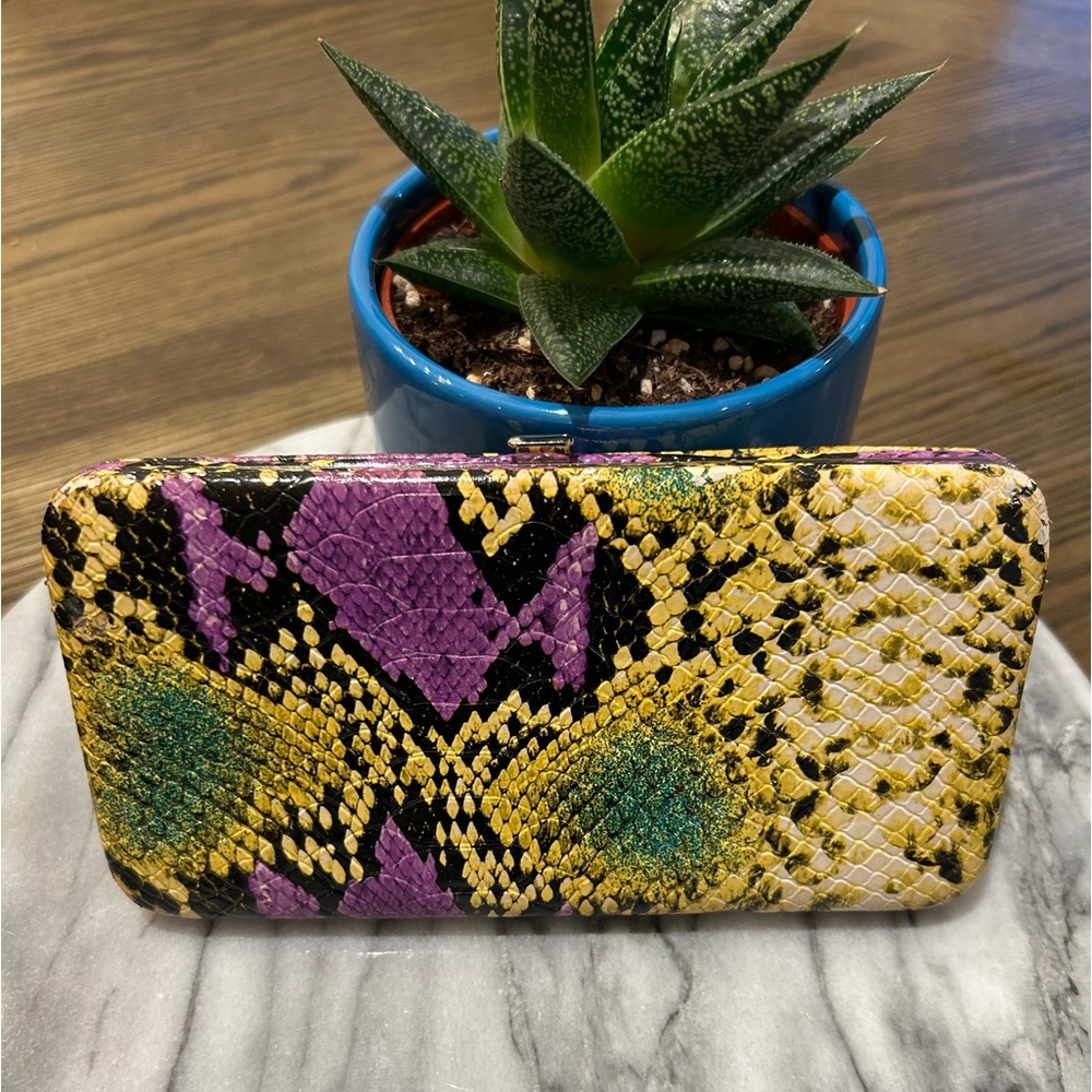 Yellow and Purple Snakeskin Wallet